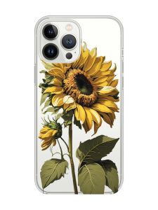 Прозорий чохол із захистом камери на iPhone 14 Pro Max :: Соняшник (принт 274)