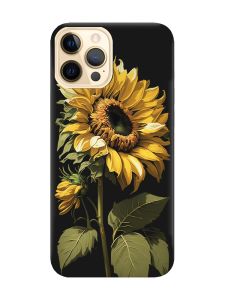 Матовий чорний чохол на Apple iPhone 12 Pro Max :: Соняшник (принт 274)