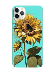 Матовий бірюзовий чохол на iPhone 11 Pro Max (6.5) :: Соняшник (принт 274)