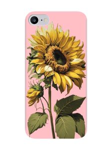 Матовий рожевий чохол на iPhone 7 / 8 :: Соняшник (принт 274)
