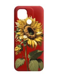 Матовий червоний чохол на Xiaomi Redmi 10C :: Соняшник (принт 274)