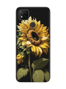 Матовий чорний чохол на Xiaomi Redmi 9C / 10A :: Соняшник (принт 274)