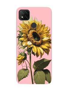 Матовий рожевий чохол на Xiaomi Redmi 9C / 10A :: Соняшник (принт 274)