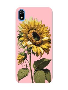 Матовий рожевий чохол на Xiaomi Redmi 7A :: Соняшник (принт 274)