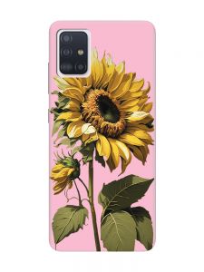 Матовий рожевий чохол на Samsung Galaxy A71 / A715 :: Соняшник (принт 274)