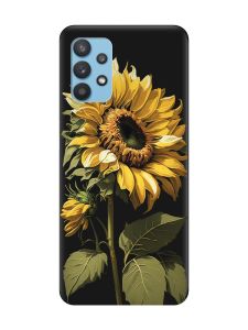 Матовий чорний чохол на Samsung Galaxy A32 :: Соняшник (принт 274)