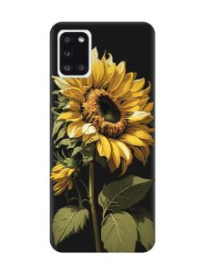 Матовий чорний чохол на Samsung Galaxy A31 :: Соняшник (принт 274)