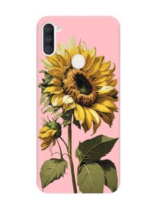 Матовий рожевий чохол на Samsung Galaxy A11 :: Соняшник (принт 274)