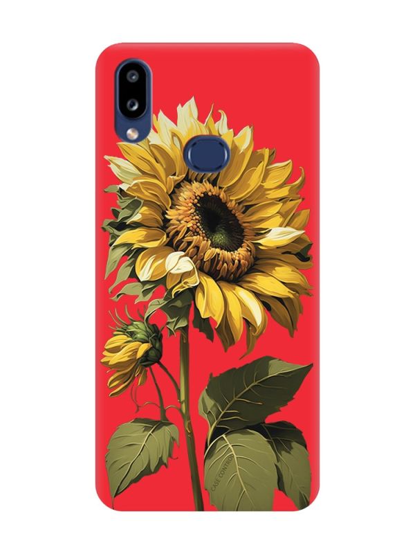 Матовий червоний чохол на Samsung Galaxy A10ѕ A107 :: Соняшник (принт 274)