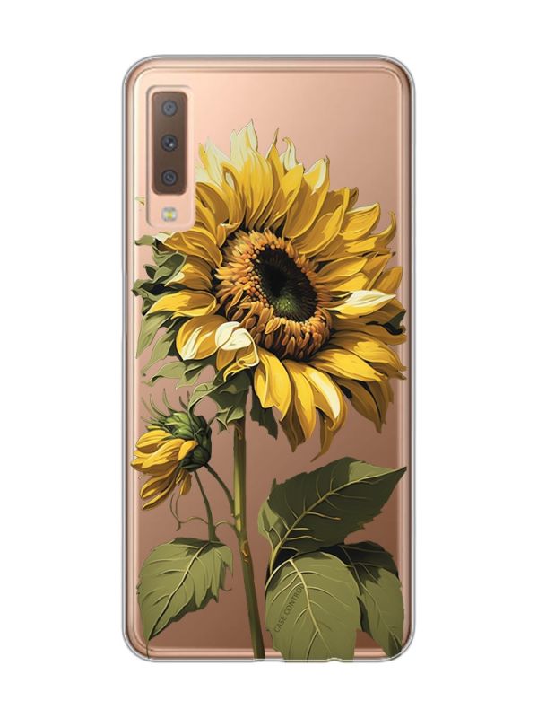 Прозорий чохол на Samsung Galaxy A7(2018) A750 :: Соняшник (принт 274)
