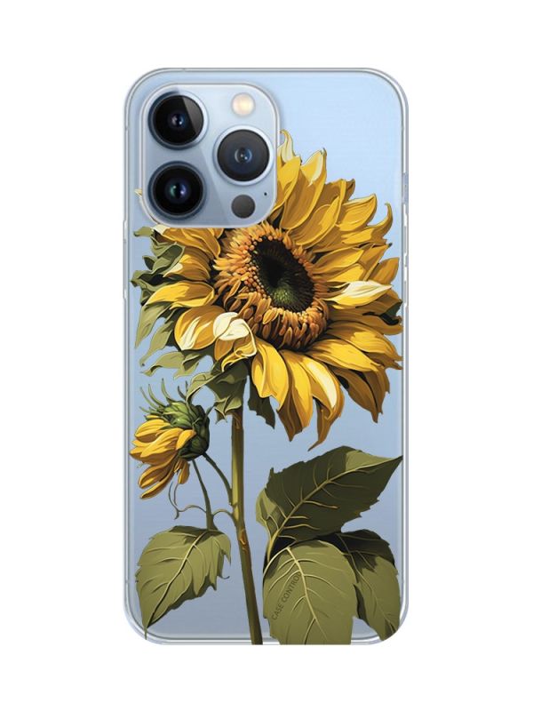 Прозорий чохол на Apple iPhone 13 Pro :: Соняшник (принт 274)