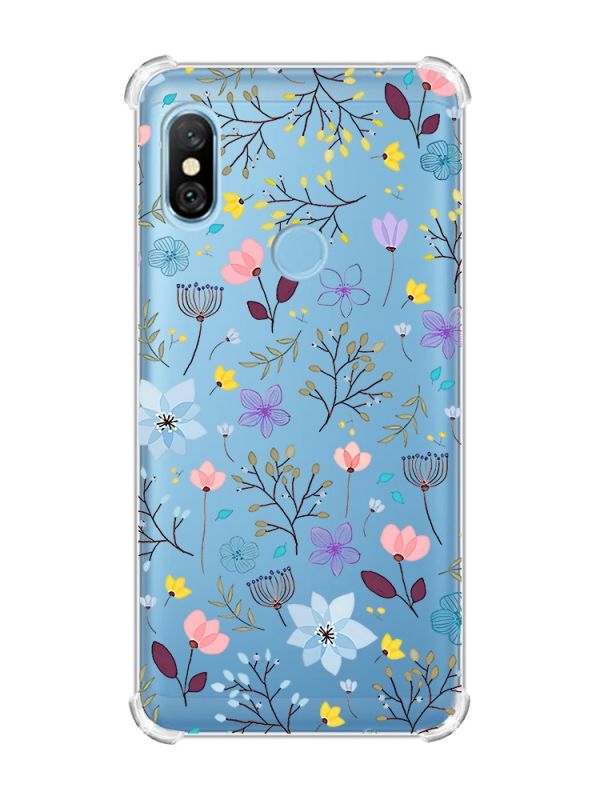 Чохол з потовщеними кутами на Xiaomi Redmi Note 6 Pro :: Квітковий фон (принт 267)