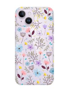 Прозорий чохол із захистом камери на iPhone 14 :: Квітковий фон (принт 267)