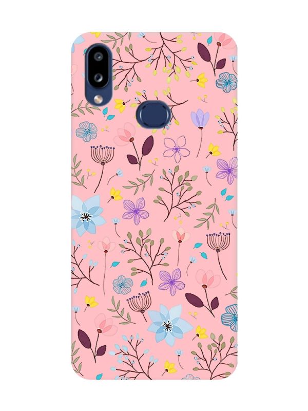 Матовий рожевий чохол на Samsung Galaxy A10ѕ A107 :: Квітковий фон (принт 267)