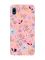 Матовий рожевий чохол на Samsung Galaxy A10 (2019) A105 :: Квітковий фон (принт 267)