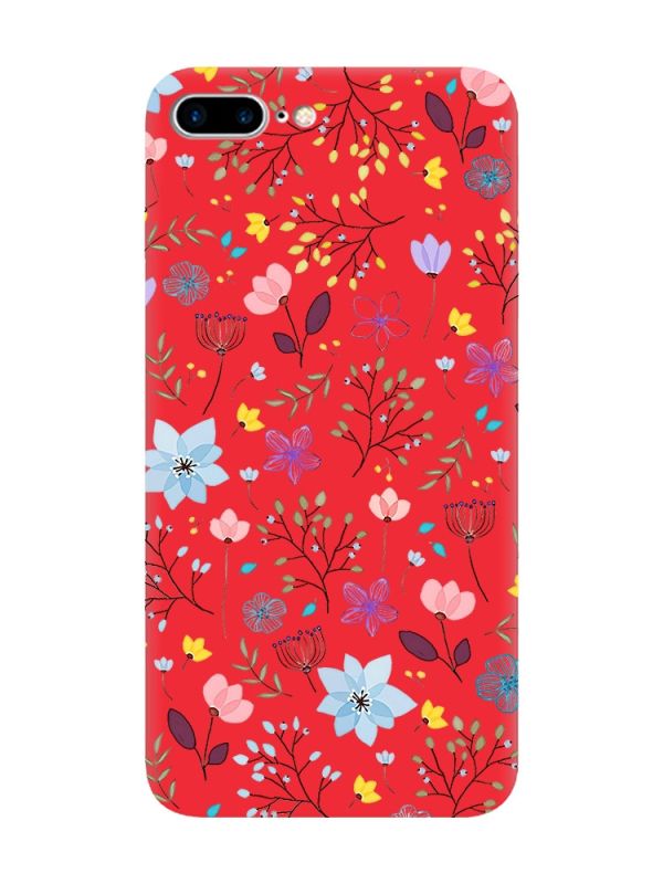 Матовий червоний чохол на iPhone 7 Plus/8 Plus :: Квітковий фон (принт 267)