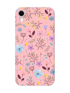 Матовий рожевий чохол на Apple iPhone XR :: Квітковий фон (принт 267)