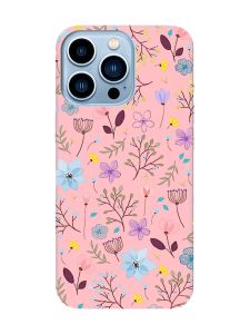 Матовий рожевий чохол на Apple iPhone 13 Pro Max :: Квітковий фон (принт 267)