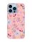 Матовий рожевий чохол на Apple iPhone 13 Pro Max :: Квітковий фон (принт 267)
