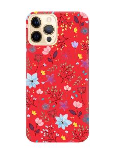 Матовий червоний чохол на Apple iPhone 12 Pro Max :: Квітковий фон (принт 267)