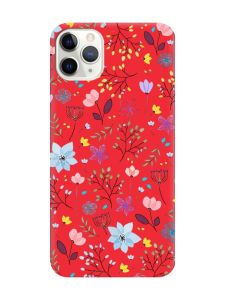 Матовий червоний чохол на iPhone 11 Pro Max (6.5) :: Квітковий фон (принт 267)