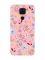 Матовий рожевий чохол на Xiaomi Redmi Note 9 :: Квітковий фон (принт 267)