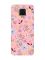 Матовий рожевий чохол на Xiaomi Redmi Note 9 Pro / 9S / 9 Pro Max :: Квітковий фон (принт 267)