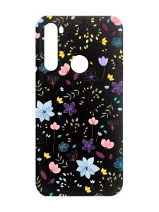 Матовий чорний чохол на Xiaomi Redmi Note 8 :: Квітковий фон (принт 267)