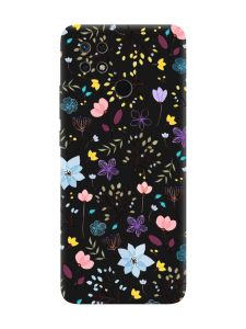 Матовий чорний чохол на Xiaomi Redmi 10C :: Квітковий фон (принт 267)