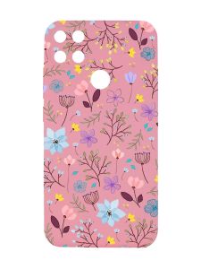 Матовий рожевий чохол на Xiaomi Redmi 10C :: Квітковий фон (принт 267)
