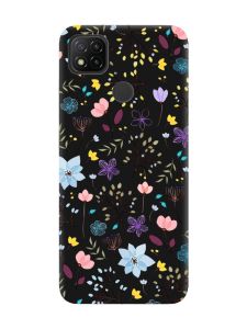 Матовий чорний чохол на Xiaomi Redmi 9C / 10A :: Квітковий фон (принт 267)