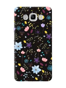 Матовий чорний чохол на Samsung Galaxy J7(2016) J710 :: Квітковий фон (принт 267)