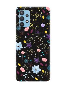 Матовий чорний чохол на Samsung Galaxy A32 :: Квітковий фон (принт 267)