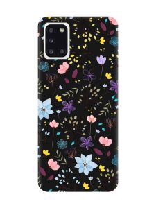 Матовий чорний чохол на Samsung Galaxy A31 :: Квітковий фон (принт 267)