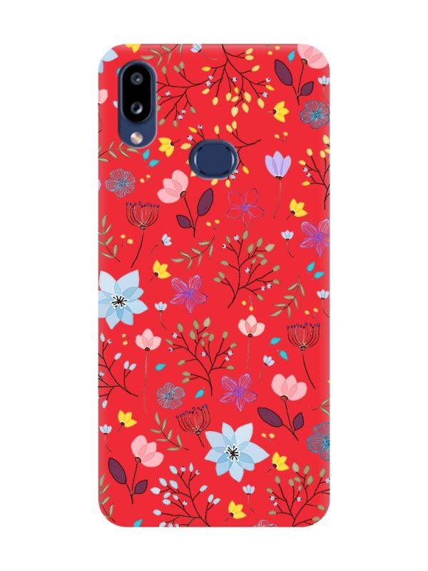Матовий червоний чохол на Samsung Galaxy A10ѕ A107 :: Квітковий фон (принт 267)