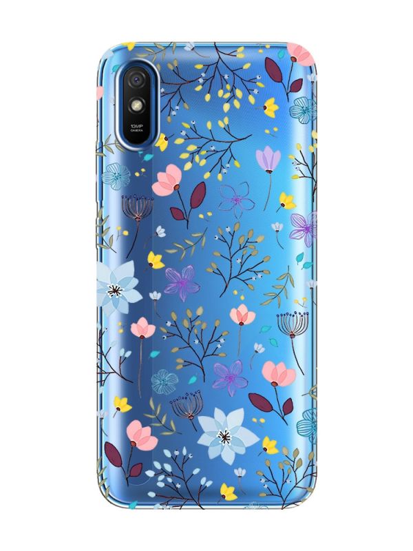 Прозорий чохол на Xiaomi Redmi 9A  :: Квітковий фон (принт 267)