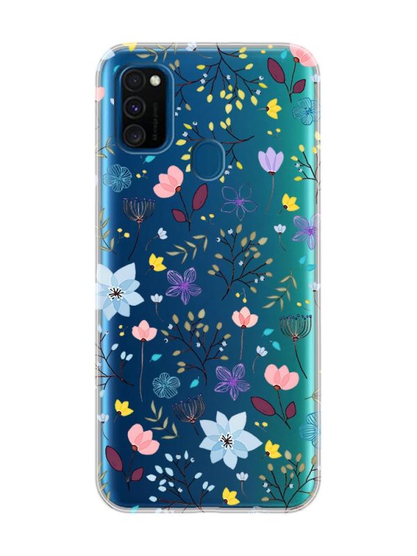 Прозорий чохол на Samsung Galaxy M30s/М21  :: Квітковий фон (принт 267)