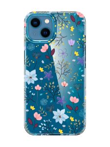 Прозорий чохол для iPhone 13 mini :: Квітковий фон (принт 267)