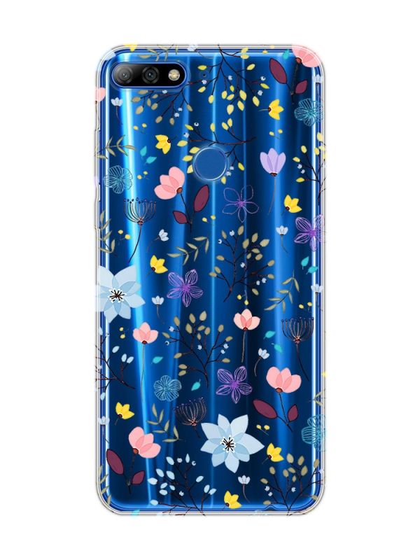 Прозорий чохол на Huawei Y7 2018 / Y7 prime 2018 :: Квітковий фон (принт 267)
