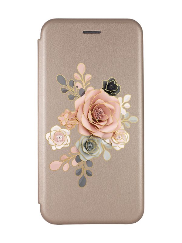Чохол-книжка з малюнком для Samsung Galaxy А10ѕ (A107) Золотий :: Троянди (принт 275)
