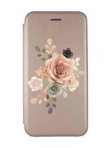 Чохол-книжка з малюнком для Xiaomi Redmi Note 8 Pro Золотий :: Троянди (принт 275)