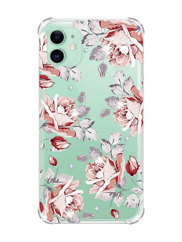 Чохол з потовщеними кутами на Apple iPhone 11 (6.1) :: Фон Троянди (принт 273)