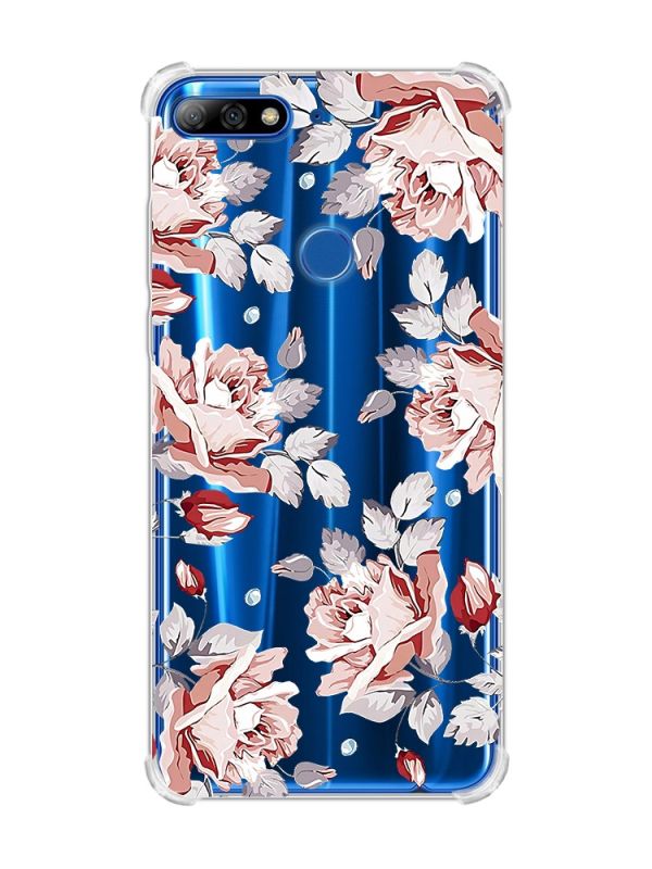 Чохол з потовщеними кутами на Huawei Y7 2018/Y7 Prime 2018 :: Фон Троянди (принт 273)