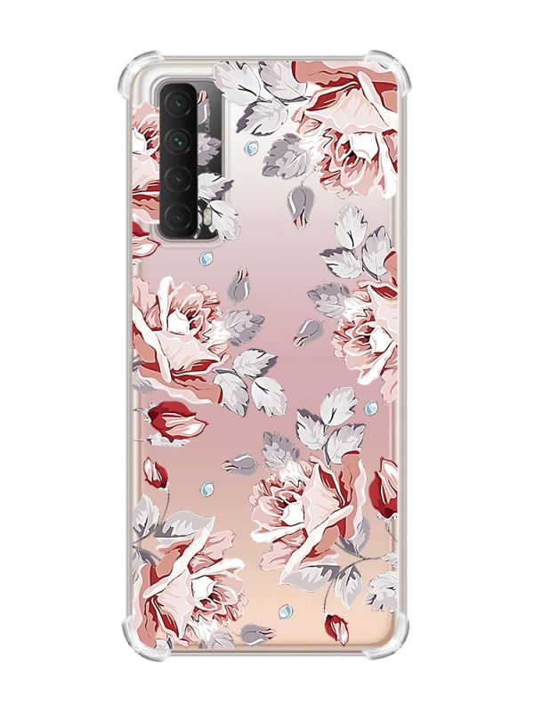 Чохол з потовщеними кутами на Huawei P Smart 2021 :: Фон Троянди (принт 273)