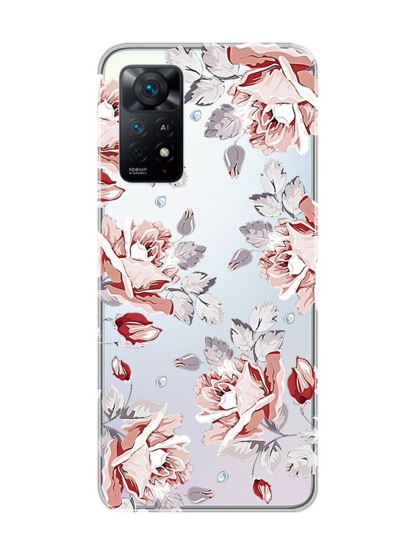 Прозорий чохол на Xiaomi Redmi Note 11 Pro :: Фон Троянди (принт 273)