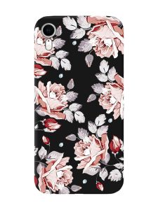 Матовий чорний чохол на Apple iPhone XR :: Фон Троянди (принт 273)