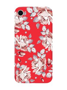 Матовий червоний чохол на Apple iPhone XR :: Фон Троянди (принт 273)