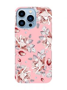 Матовий рожевий чохол на Apple iPhone 13 Pro Max :: Фон Троянди (принт 273)