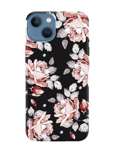 Матовий чорний чохол на Apple iPhone 13 :: Фон Троянди (принт 273)