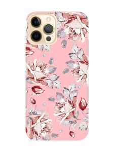 Матовий рожевий чохол на Apple iPhone 12 Pro Max :: Фон Троянди (принт 273)